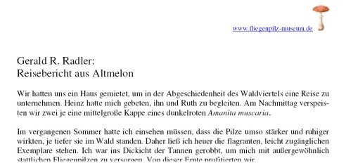 Gerald Roman Radler: Reisebericht aus Altmelon