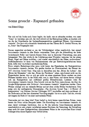 Edzard Klapp: Soma gesucht - Rapunzel gefunden, pdf